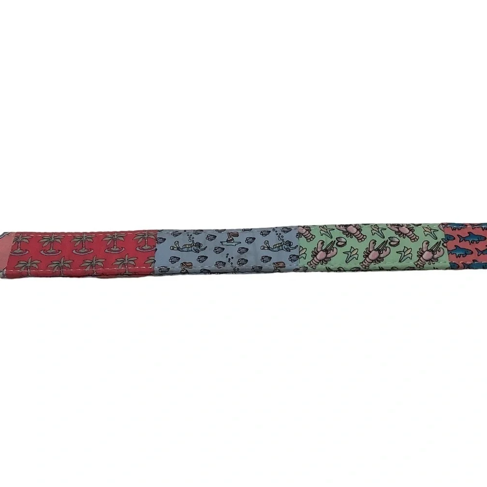 VINEYARD VINES Logo Patchwork Cotton Double D Ring‎ Belt - 35 Inches